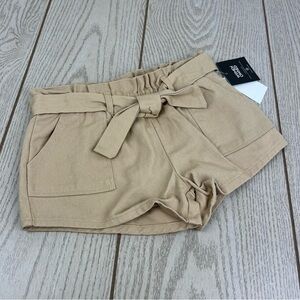 Grayson Threads Black Big Girls Elastic Waist Tie-Belt Shorts S-XL Beige $32